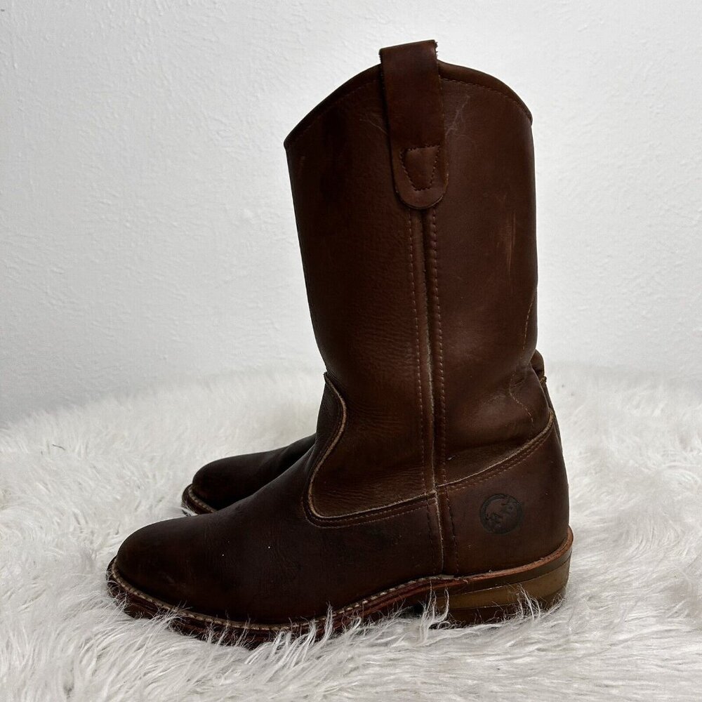 Double-H 2555 Brown Leather Western Cowboy Wellington Boot Size 6D Composite Toe